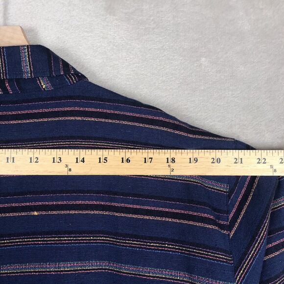 VTG CABELA'S Jacket Women's 2XL XXL Blue Stripe Woven Zip Pockets Lined Cotton - Picture 10 of 15